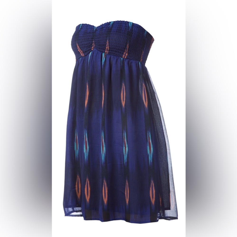 Roxy Strapless Navy Mini Strapless Sun Dress - image 1